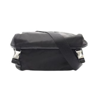 Prada Pre-owned Cross Body Bags, male, Black, Size: ONE SIZE Pre-owned Re-Nylon Saffiano Shoulder Bag