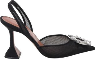 Amina Muaddi Begum Mesh Sling 95 - Dames - Pumps - Zwart - 37 EU - Leer - Schoenen