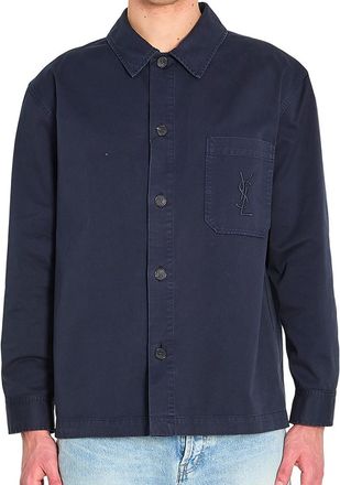 Saint Laurent Dark Navy Logo Overshirt