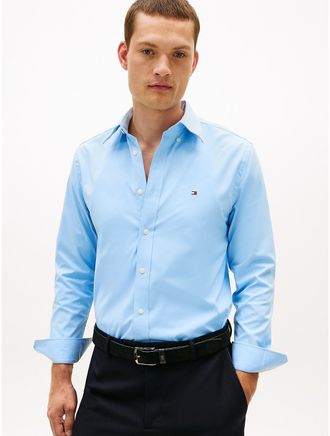 Tommy Hilfiger Mens Regular Fit Performance Shirt - Blue - L