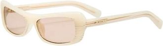 Jacquemus Capri Zonnebril - Dames - Zonnebrillen - Wit - 55 MM - Accessoires