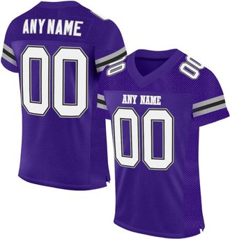 Generic Personalised American Football Jersey for Adult Kids Custom Mesh Polyester Football Shirt with Name Number 7 9 Retro Striped Short Sleeves Breathable 