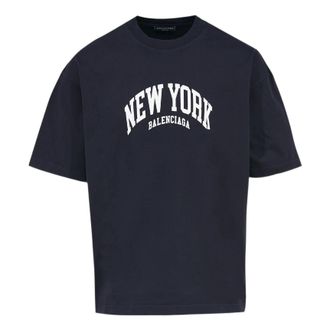 Balenciaga Cities New York T-Shirt Medium Fit Navy 612966TLVM23967
