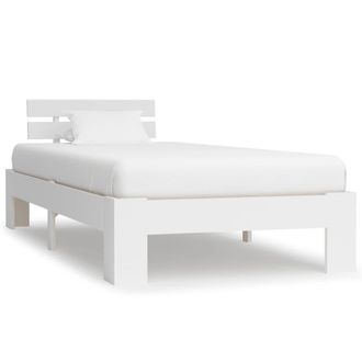 Berkfield Home Bed Frame White Solid Pine Wood 90x200 cm