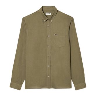 Lacoste Casual Shirts, male, Green, Size: 3XL Camicia in lino