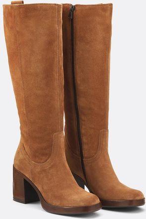 Mjus Leren laarzen met hak, vierkante top