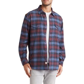 Coastaoro Kendrict Long Sleeve Flannel Shirt Jacket in Mid Blue at Nordstrom Rack, Size Small