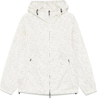 Emporio Armani Witte Rits-Front Hoodie Jas - Heren - Zomerjassen - Wit - 2XL - Jassen