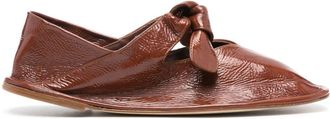 Hereu Llasada ballerina shoes - women - Calf Leather/Calf Leather/Patent Calf Leather - 35 - Brown