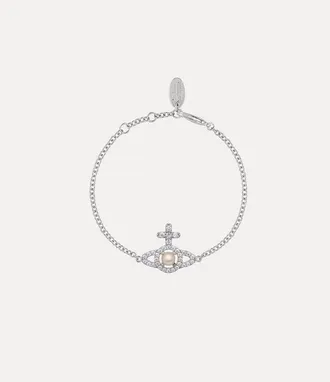 Vivienne Westwood Olympia Pearl Chain Bracelet Silver-whitecz Brass Unisex