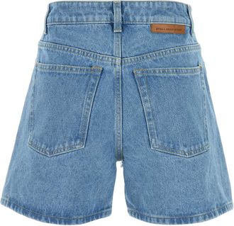 Stella McCartney Womens Denim Shorts Light Blue Exterior: Cotton