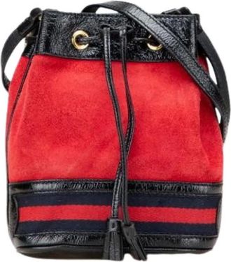 Gucci Pre-owned Bucket Bags, female, Red, Size: ONE SIZE Pre-owned Bucket Shoulder Bag