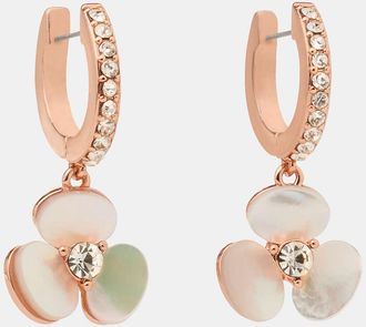 Kate Spade New York Womens Disco Pansy Drop Earrings in White