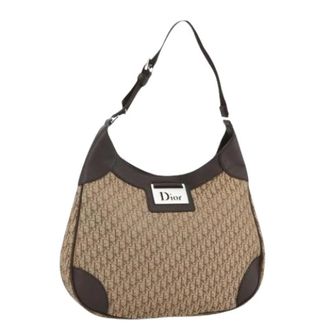 Dior Pre-owned Shoulder Bags, female, Beige, Size: ONE SIZE Pre-owned Trotter Canvas Shoulder Bag