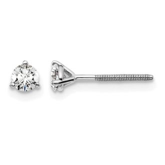 Diamond2Deal 14k Gold 1/3 ct Round Lab Grown Diamond Stud Earrings Screw Back VS Clarity, D-E Color