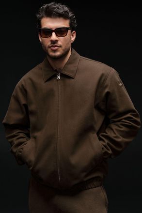 Alo | Cotton Canvas Coaches Jacket in Espresso Brown, Size: 2XL