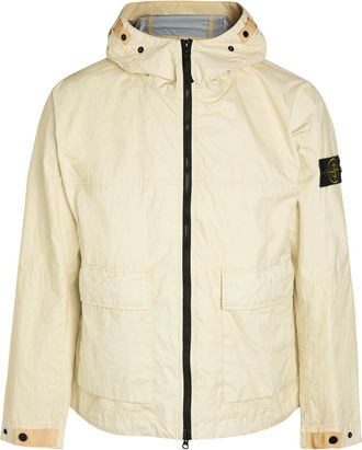 Stone Island Membrana Hooded Shell Jacket - Ivory - XL