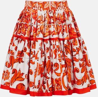 Dolce & Gabbana Majolica cotton poplin miniskirt