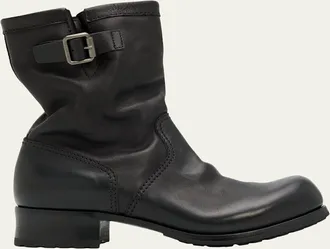 Prada Mens Leather Mid-Calf Boots
