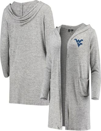 Boxercraft Womens Heathered Gray West Virginia Mountaineers Cuddle Soft Duster Tri-Blend Hooded Cardigan in Heather Gray at Nordstrom, Size Small