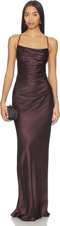 Shona Joy La Lune Lace Back Maxi Dress In Espresso