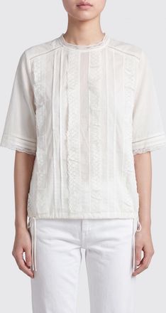 Semicouture Blusa Semicouture in cotone con inserti in pizzo