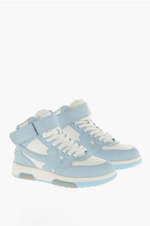 Off-white Mid-Top OUT OF OFFICE Leather Sneakers with Velcro Closure size 37