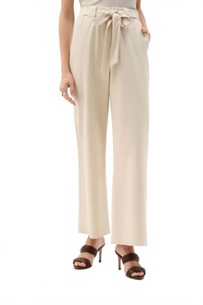 Joseph Ribkoff Linen Woven Pull-On Wide Leg Pants In Natural
