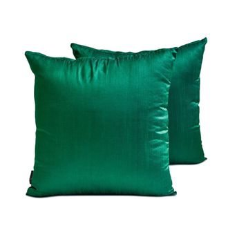 OEM Fundas De Almohada Lumbares Decorativas Homecentric, Verde Esmeralda, Paquete De 2, 35,5 X 66 Cm, Ray&oacute;n, Color Liso, Estilo Moderno - Verde Oscuro, Lu