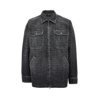 Balenciaga Logo print denim overshirt Man S