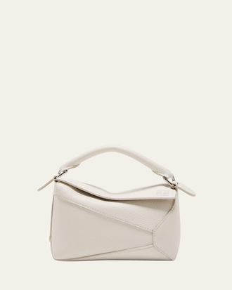 Loewe Puzzle Edge Mini Top-Handle Bag in Grained Leather
