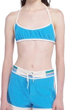 Anna Sui Cabana Terry Bikini Top in Ocean Blue at Nordstrom, Size X-Small