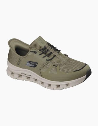 Skechers Mens Skechers Glide-Step Pro Textile Mens Olive/Black Standard Trainers - Green - Size: 10