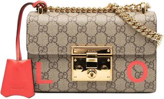 Gucci Pre-owned Gucci Small GG Supreme Love Padlock Crossbody Ladies XKKMTG5M7WOOCYCM