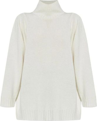 Max Mara Cashmere High-Neck Trui - Dames - Cashmere truien - Wit - XS - Kasjmier - Truien & Vesten