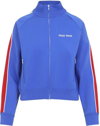 Miu Miu Stripe Zip-fastening Sweatshirt