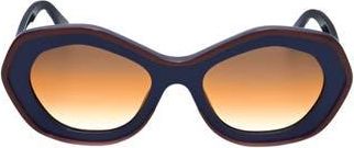 Marni 54mm Round Sunglasses in Blue /Brown at Nordstrom Rack