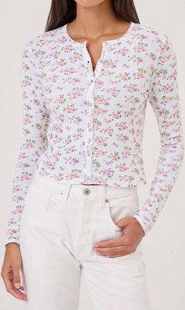 Goldie London Fleur Crop Cardigan - Petite In White Floral