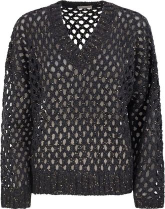 Brunello Cucinelli Maglione con paillettes - Blu