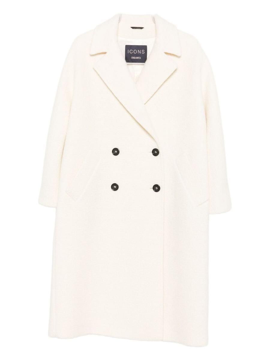 Cinzia Rocca Long Double-Breasted Coat In Wool ab € auf