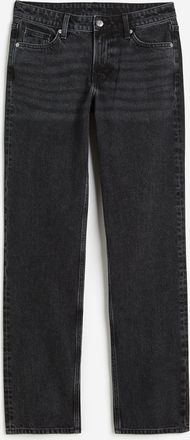 H&M Straight Regular Jeans - Schwarz