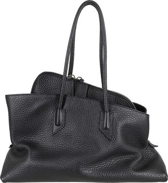 The Attico Black La Passeggiata Medium Leather Tote Bag