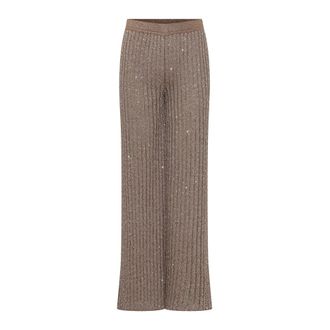 Missoni Wide Trousers - Trousers - Mujer - Beige - XS