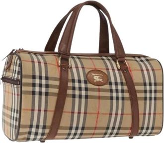 Burberry Pre-owned Weekend Bags, female, Beige, Size: ONE SIZE Pre-owned Vintage Canvas Hand Bag