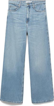 Mango High Waist Wide Leg Jeans in Medium Blue at Nordstrom, Size 12