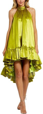 Mac Duggal High Neck Satin Mini Dress