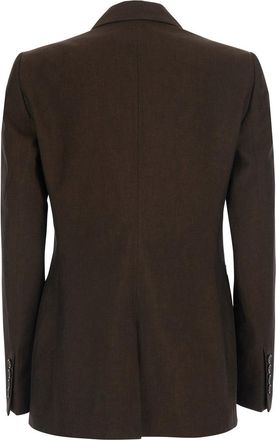 Pantaloni Torino Womens Light Jacket Romy Brown Linen Blend Blazers
