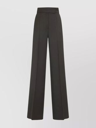 Max Mara virgin wool high-rise pleated wide-leg trousers