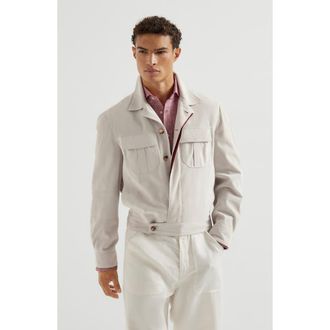 Brunello Cucinelli Suede jacket in Sand at Nordstrom, Size Xxx-Large Eu