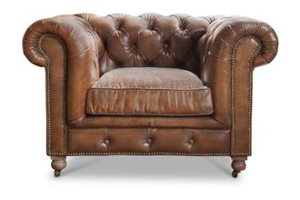 PIB Sillon de cuero marr&oacute;n